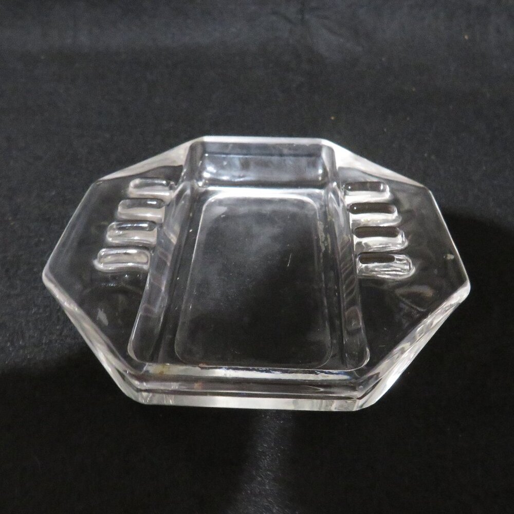 VTG Safex Octagon Clear Glass MCM Ashtray NO Chips or Cracks